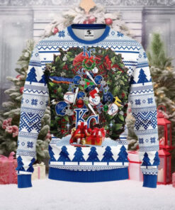 KC Royals Baseball Ornament Ugly Sweater With Holiday Decorations