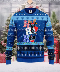 KC Royals Ho Ho Ho Mickey Santa Hat Design Ugly Christmas Sweater