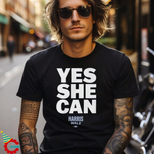 Kamala Harris Walz Yes She Can Tee Shirt