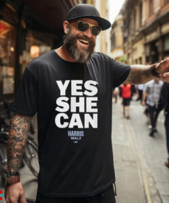 Kamala Harris Walz Yes She Can Tee Shirt