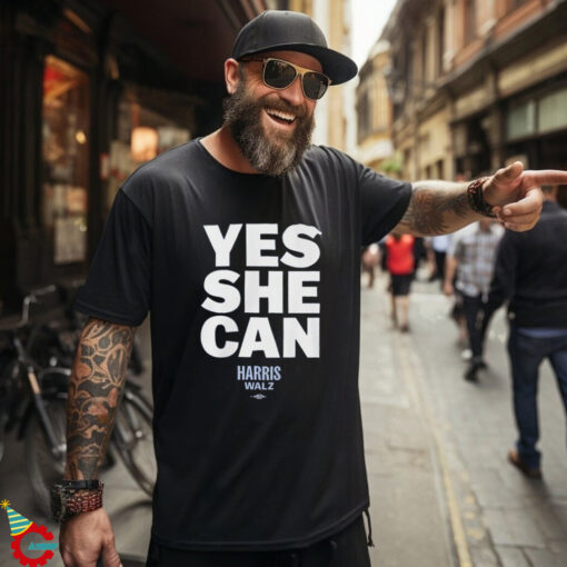 Kamala Harris Walz Yes She Can Tee Shirt