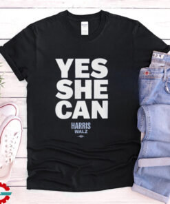 Kamala Harris Walz Yes She Can Tee Shirt