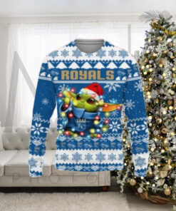 Kansas City Royals Baby Yoda Lights Ugly Christmas Sweater