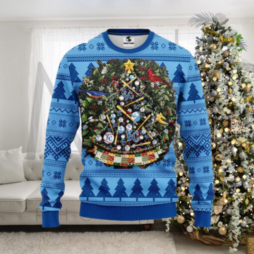 Kansas City Royals Christmas Tree Baseball Themed Ugly Sweater