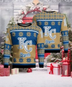 Kansas City Royals Classic Blue And Gold Snowflakes Ugly Sweater