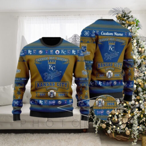 Kansas City Royals Retro 1969 Logo Ugly Christmas Sweater