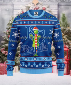 Kansas City Royals Royal Grinch Blue Christmas Wreath Ugly Sweater