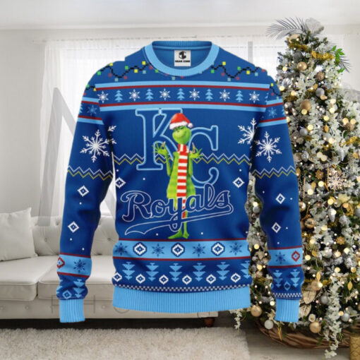 Kansas City Royals Royal Grinch Blue Christmas Wreath Ugly Sweater