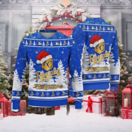 Kansas City Royals Santa Snow Scene Ugly Christmas Sweater