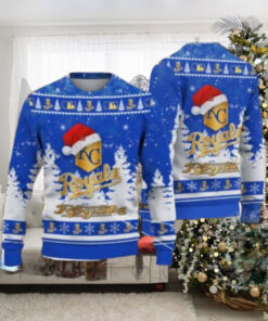 Kansas City Royals Santa Snow Scene Ugly Christmas Sweater