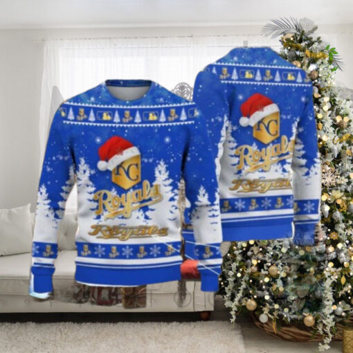 Kansas City Royals Santa Snow Scene Ugly Christmas Sweater