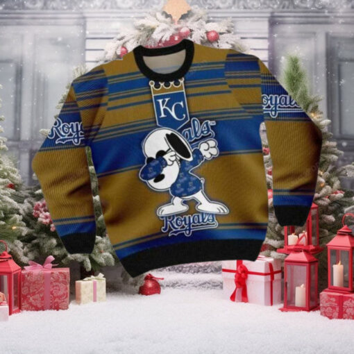 Kansas City Royals Snoopy Dab Dance Ugly Christmas Sweater