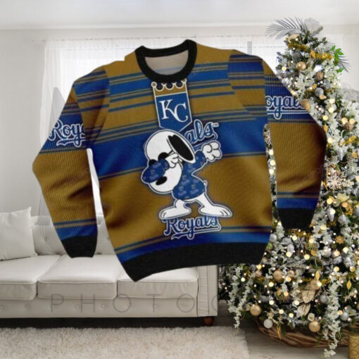 Kansas City Royals Snoopy Dab Dance Ugly Christmas Sweater