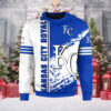 Grinch With Football Kansas City Royals Ugly Christmas Sweater