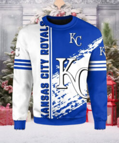 Kansas City Royals Striking White And Blue Ugly Christmas Sweater