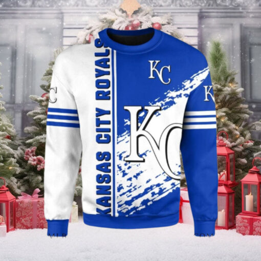 Kansas City Royals Striking White And Blue Ugly Christmas Sweater