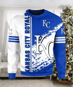 Kansas City Royals Striking White And Blue Ugly Christmas Sweater