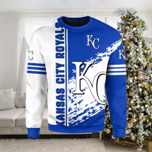 Kansas City Royals Striking White And Blue Ugly Christmas Sweater