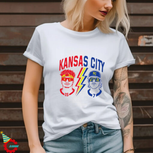 Kansas City Royals and Kansan City Chiefs football Patrick Mahomes vs Witt Jr. shirt