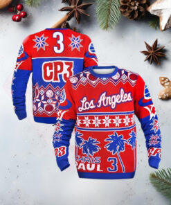 Klew NBA Los Angeles Clippers Chris Paul Ugly Sweater Holiday Ugly Christmas Sweater