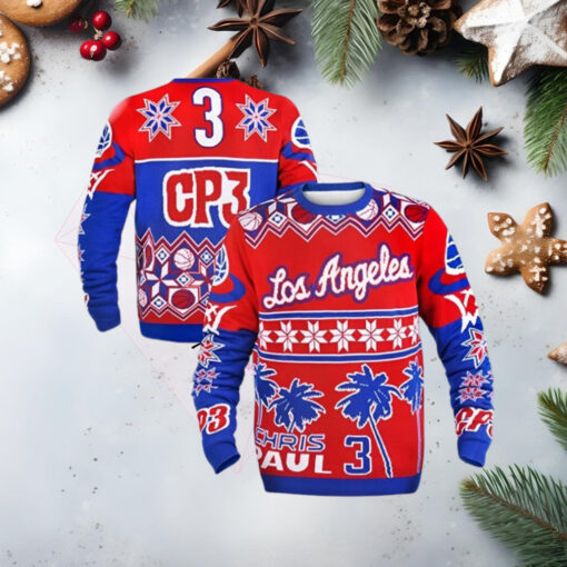 Klew NBA Los Angeles Clippers Chris Paul Ugly Sweater Holiday Ugly Christmas Sweater