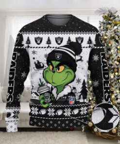 Las Vegas Raiders The Grinch Drink Coffee Ugly Christmas Sweater