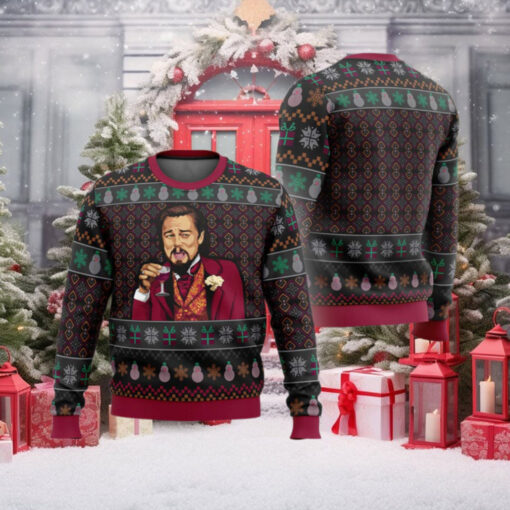 Laughing Leo DiCaprio Meme Ugly Christmas Sweater Holiday Gift Ugly Christmas Sweater