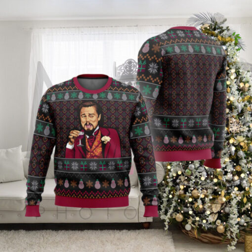 Laughing Leo DiCaprio Meme Ugly Christmas Sweater Holiday Gift Ugly Christmas Sweater