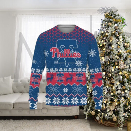 Liberty Bell Pattern Philadelphia Phillies Ugly Christmas Sweater