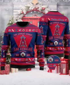 Los Angeles Angels Christmas Sweater Custom Name Established 1961