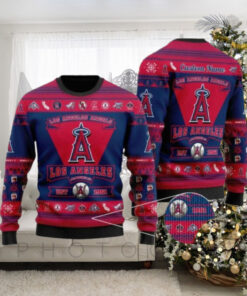 Los Angeles Angels Christmas Sweater Custom Name Established 1961