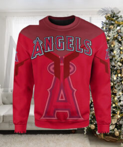 Los Angeles Angels Ugly Christmas Sweater Bold Red Logo Design