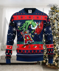 Los Angeles Angels Ugly Christmas Sweater Featuring The Grinch