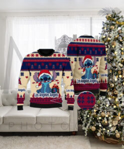 Los Angeles Angels Ugly Christmas Sweater Stitch With Candy Cane Design