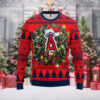 Los Angeles Angels Ugly Christmas Sweater With Holiday Wreath Design