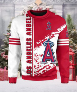 Los Angeles Angels Ugly Sweater With Striking Red And White Design