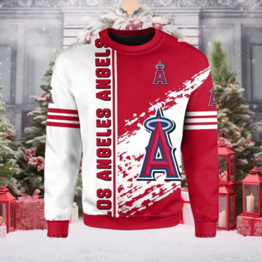 Los Angeles Angels Ugly Sweater With Striking Red And White Design