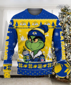 Los Angeles Rams The Grinch Drink Coffee Ugly Christmas Sweater