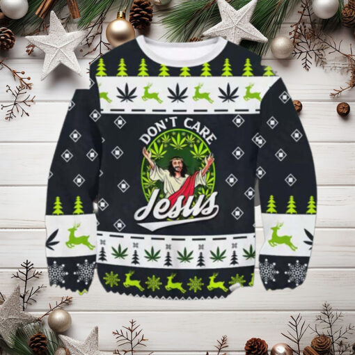 Marijuanas Jesus Cannabis Ugly Christmas Sweater For Holiday 2024 Xmas Gifts