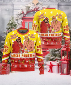 Mega Powers Macho Man Randy Savage And Hulk Hogan Ugly Christmas Sweater Holiday Gift Ugly Christmas Sweater