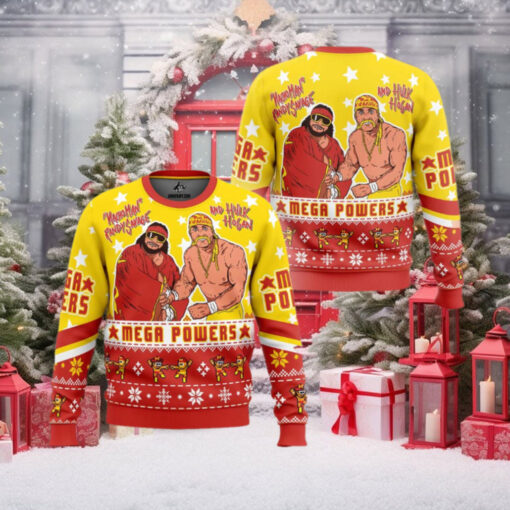 Mega Powers Macho Man Randy Savage And Hulk Hogan Ugly Christmas Sweater Holiday Gift Ugly Christmas Sweater