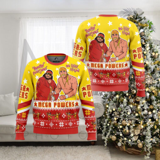 Mega Powers Macho Man Randy Savage And Hulk Hogan Ugly Christmas Sweater Holiday Gift Ugly Christmas Sweater