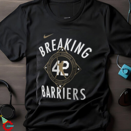 Men's Brooklyn Dodgers Jackie Robinson Nike Black Cooperstown Collection Breaking Barriers Performance T Shirt