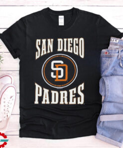 Men's San Diego Padres Mitchell & Ness Navy Arched Logo Slub T Shirt