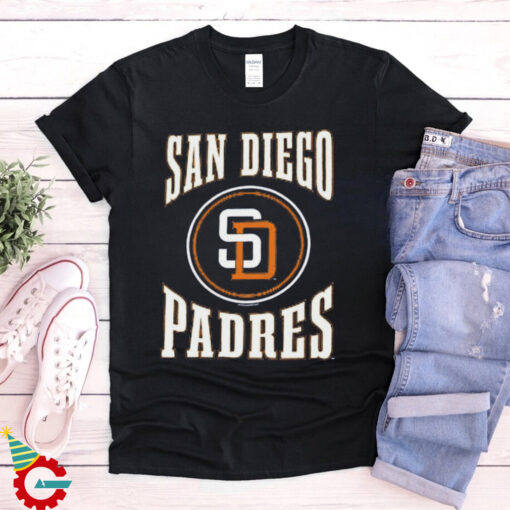 Men's San Diego Padres Mitchell & Ness Navy Arched Logo Slub T Shirt