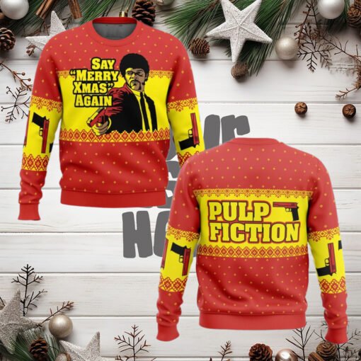 Merry Xmas Again Pulp Fiction Ugly Christmas Sweater