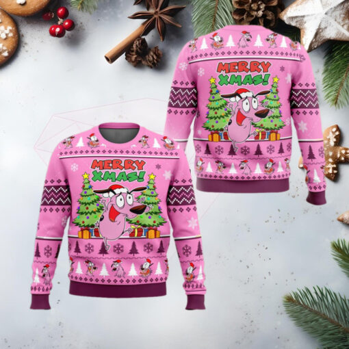 Merry Xmas Courage The Cowardly Dog Ugly Christmas Sweater