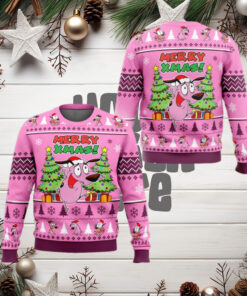 Merry Xmas Courage The Cowardly Dog Ugly Christmas Sweater