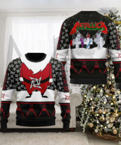 Metallica Merry Christmas Master Of Puppets Santa Style Snowy Night Holiday Ugly Christmas Sweater Gift For Holiday 2024