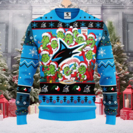 Miami Marlins 12 Grinch Xmas Day Ugly Christmas Sweater